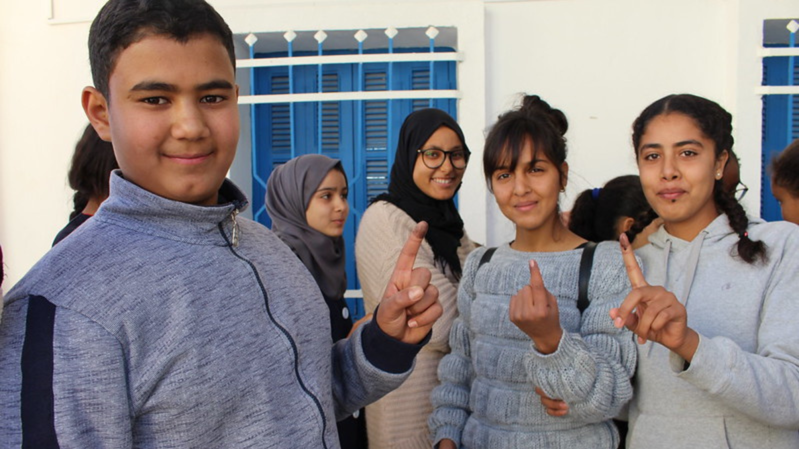 Youth in Tunisia learning how to vote. 